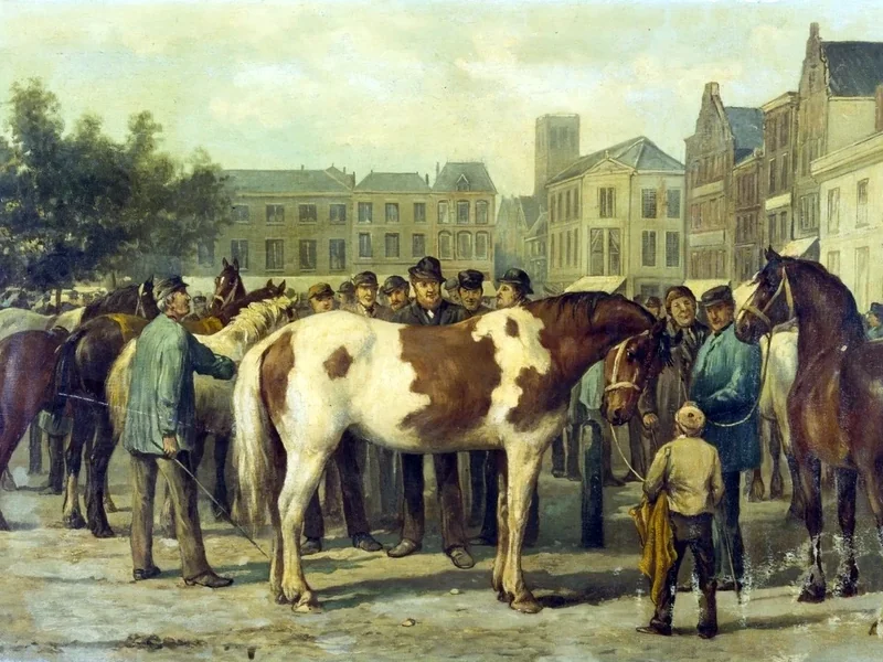 1841-Klaas van Vliet - Mercato dei cavalli a Vredenburg